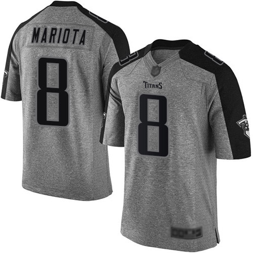 Tennessee Titans Limited Gray Men Marcus Mariota Jersey NFL Football #8 Gridiron->tennessee titans->NFL Jersey